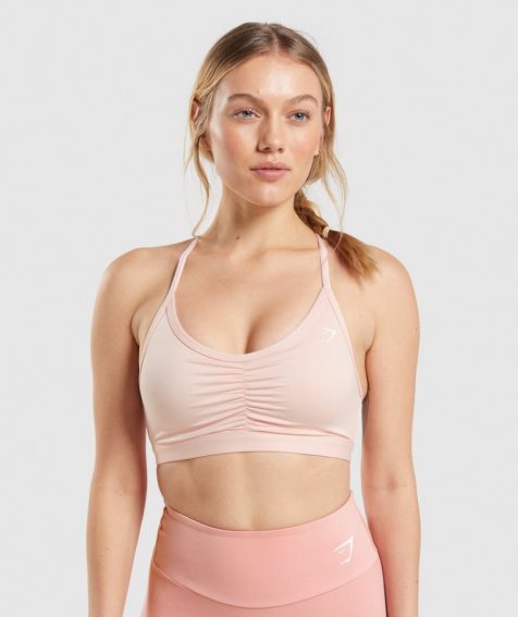 Women's Gymshark Ruched Sports Bra Light Pink | NZ 5ZTOYR